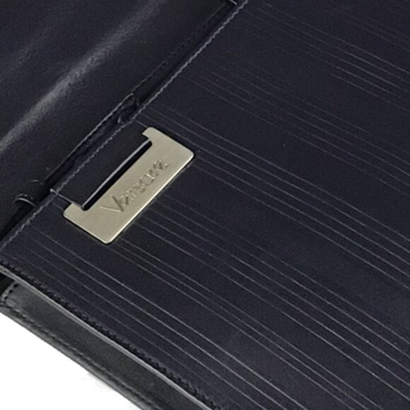 Gianni Versace Vintage Black Ribbed Leather Convertible Shoulder Bag - Picture 8 of 15